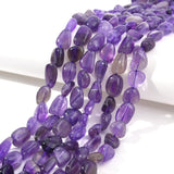 jodaying 6-8mm Natural Purple Amethyst Nuggets Oval Free Tumbled Pebble Semi Precious Gemstone Loose Stone Beads Approx 15.5 inc