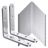25Pcs Stainless Steel Angle Brackets, 3  x 3Heavy Duty Corner Brackets,Metal Corner Braces for Wood, 3MM 90 Degree Joint Ha