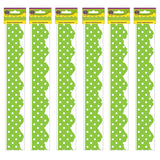 Teacher Created Resources Lime Mini Polka Dots Border Trim, 35 Feet Per Pack, 6 Packs