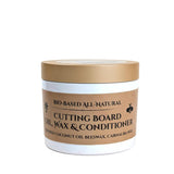 Wood Cutting Board Oil, Wax, and Conditioner. A Food-Grade Mineral Oil Alternative. Refined Coconut Oil (MCT), Beeswax, and Carn