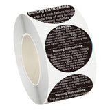 ECOMISTIQ 500PCS Candle Safety/Wax Melt Safety Packing Sticky Labels/Stickers | Bags & Packaging | Candle Making & Soap Making |