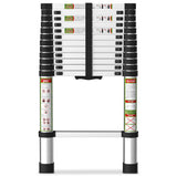 SPIEEK Telescoping Ladder for RV & Attic, 12.5FT Aluminum Extension Ladder with Dual Locking Mechanism, Max Load 330lbs, Compact