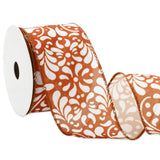 Whaline Cielito Lindo Party Wired Edge Ribbon 2.5 In Mexican Fiesta Brown White Fabric Ribbon Platos De Barro Mexicanos Wrapping