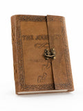 CRAFT JUNKY Embossed Leather Journal, Handmade Vintage Leather Notebook 5 x 7 Inch, 200 Bleed Resistant Unruled Pages, Writing J