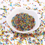 Craftdady 12/0 Glass Seed Beads 2-2.5mm About 3000Pcs Transparent Silver Lined Small Round Pony Loose Spacer Beads Random Mixed 