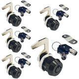 5 Pack Black Toolbox Locks with Keys 5/8 Inch Tubular Cam Lock Keyed Alike Zinc Alloy Cabinet Lock Hook Cam Drawers Locks (5)