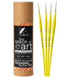 Like it Short Liner Premium Series/Small Professional Miniature Paint Brushes Set of 4 Size 4/0, 5/0, 6/0 and 7/0 (Parrot Green