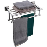 KOKOSIRI Bath Towel Rail Bathroom Towel Rack Towel Holder 24 Inch Towel Shelf with Double Towel Bars Wall Mounted SUS 304 Stainl