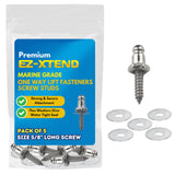 EZ-Xtend One Way Lift Fasteners Screw Stud - Nickel Plated Brass Stud with Stainless Steel Screw (5, 5/8)