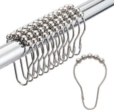 Wosta 12 Pcs Shower Curtain Hooks Rings, Stainless Steel Hooks Rings for Bathroom Rods, Polished Nickel