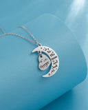 HOFOYA I Love You To The Moon And Back Stainless Steel Chain Necklace Jewelry Gifts for Mom Auntie Sister Daughter Grandma,Birth