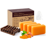 KlearBloom Kojic Acid Soap, Turmeric Soap Bar for Dark Spots Brightening & Moisturizing with Collagen, Vitamin E, Retinol, Hyalu