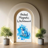 LACQWO Magnetic Whiteboard Wall Arch Decal 39.3x17.5 Adhesive Magnetic Dry Erase White Board Sticker with 36 Magnet Letter Remov