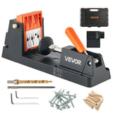 VEVOR Pocket Hole Jig Kit, 1/2 to 1-1/2 Adjustable, Lightweight Jig Pocket Hole System with Dust Collection Adapter, Detachable 