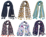Fusfus WomenS Printed Chiffon Scarves And Stoles, Free Size(Multicolour, Fs1823) Pack Of 6 (Multicolor4)