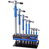 Powerbuilt 8 Pc Metric THandle Hex Allen Key Wrench Set with Storage Rack, 941645