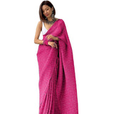 Shiv Textiles Women'S Woven Pure Georgette Saree With Pallu And Blouse Piece