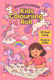 Rightcyclopedia Unicorn Themed Kids Colouring Roll, 10 Feet Long, Drawing Paper Roll for Children, 30 x 300 cm, Made in India
