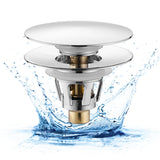 Fransiton Bathroom Sink Drain Stopper, Big-Cap Pop-up Drain Fits 1.1-1.77  Lavatory Vanity RV Sink, Anti-Clogging Drain Plug wi