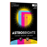 Astrobrights Filler Paper, 8 x 10 1/2, Wide Ruled, 20 Lb, FSC Certified, Assorted Colors, Pack Of 100 Sheets