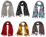 Fusfus WomenS Printed Scarf And Stoles, (Multicolor, Fs10244) Pack Of 6