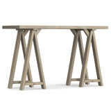 SIMPLIHOME Sawhorse SOLID WOOD 50 inch Wide Modern Industrial Console Sofa Table in Distressed Grey for the Living room Entryway