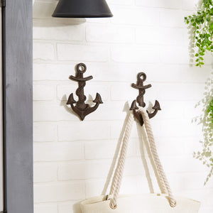 Anchor With Rope Wall Hook (Set Of 2)
