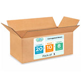 Large Shipping & Moving Boxes 20 x 10 x 8 inches (5-Pack) - Extra Strength 200 lb vs Regular - Corrugated Moving Boxes for USPS/