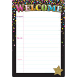 Ashley Productions Smart Poly Chart Black Confetti Welcome, 13 x 19