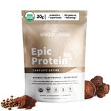 Sprout Living, Epic Protein, Plant Based Protein & Superfoods Powder, Complete Coffee | 20 Grams Organic Protein Powder, Adaptog