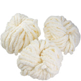 iDIY Chunky Yarn 3 Pack (24 Yards Each Skein) Cream Fluffy Chenille Yarn Perfect for Soft Throw and Baby Blankets, Arm Knitt