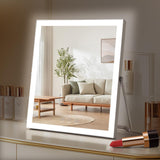 homtang Vanity Mirror with Lights,17.3 13 Lighted Makeup Mirror with 12 Dimmable LED Bulbs,10X Magnification Smart Touch Contro