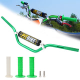 Handle Bar 7/8 22MM Handlebar Green + Foam Pad + Grips Compatible with CRF YZF KXF KLX RMZ DRZ Pit Dirt Bike Motocross