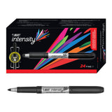 BIC Intensity Black Permanent Markers, Fine Point, 24Count Pack of Black Markers With NonSlip Grip for Comfort and Control