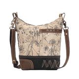 Myra Bag Solidaster Floral Purses for Women - Upcycled Canvas Tote Bag, Fabric Floral Purse with Leather Accents, Pretty Flower 