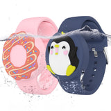 Waterproof Air tag Bracelets for Kids (2 Pack) - Soft Silicone Hidden Air tag Wristband - Lightweight GPS Tracker Holder Compati