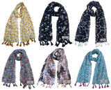 Fusfus WomenS Printed Chiffon Scarves And Stoles, Free Size(Multicolour, Fs2238) Pack Of 6 (Multicolor1)