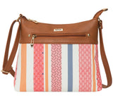 Adisa Women Girls Stripes Cross Body Sling Bag (Brown Round),Brown Round,,B0BLW95GXR