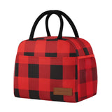 douyadady Lunch Bag Women/Men Lunch Box Women/Men (Red+Black Blocks)