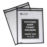 CLine Shop Ticket Holders, Stitched, Both Sides Clear, 75, 11 x 14, 25/BX