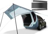 Poles Included SUV Tailgate Tent with Three Sides Awning Shade & Transmittance Mosquito Net, Hatchback Camping Sunproof Car Tent
