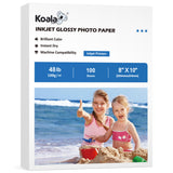 Koala Glossy Inkjet Photo Paper 8X10 Inches 48lb 100 Sheets Professional Glossy Photographic Paper Compatible with Inkjet Printe