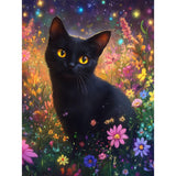 Perycomly Black Cat Diamond Art Kits for Adults Beginners, Full Drill 5D Diamond Painting Kit with Resin Gems, Embroidery Craft 
