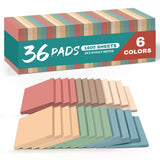 Sticky Notes, 3x3 Inch, 36 Pads, Aesthetic Self-Stick Note for Office, School and Home, Ideal for Planning, Notes and Organizati