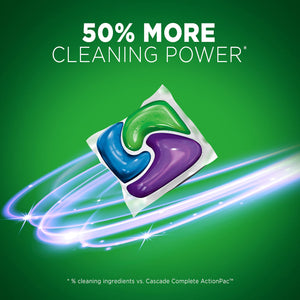 Cascade Platinum Dishwasher Pods, Actionpacs Dishwasher Detergent With Dishwasher Cleaner Action, Fresh Scent, 62 Count