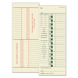 Tops Time Cards, Bi-Weekly, 2-Sided, Numbered Days, 3-1/2 X 9, Manila, Green/Red Print, 500-Count (1275)