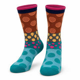 Colorful Polka Dot Crew Socks For Women Fun Multicolor Patterned Cotton Blend Socks, Novelty Cute Dot Design Casual Socks, Com