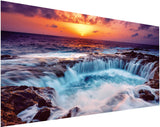 JATOK Diamond Painting Kits for Adults, DIY 5D Diamond Painting Paint Large Sunset Waterfall (35.5x15.7inch) by Number with Gem 