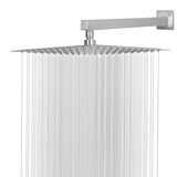 HarJue Shower Head with Extension Arm, High Pressure Square with ShowerArm, Stainless Steel Rainfall-Waterfall Full Body Coverage (12 Shower with 16 Arm, Brushed Nickel)