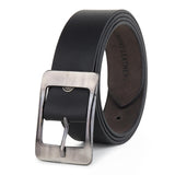 Sunshopping MenS Formal Genuine Leather Pin Buckle Black Belt (Jafa90Bl) (32, Black)